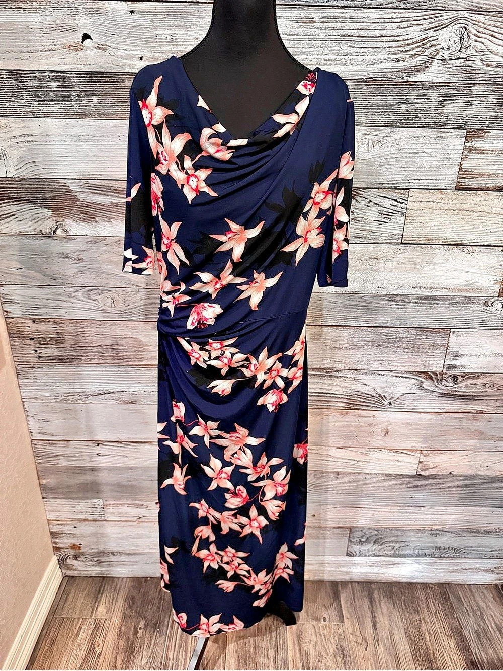 NWT CATO Floral Maxi Dress in Blue & Pink Size Large